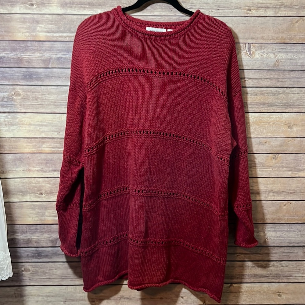 Elegant Burgundy Knit Sweater